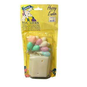 Vintage NOS Leewards Egg Lites Pastel Easter String Lights Battery Operated NEW